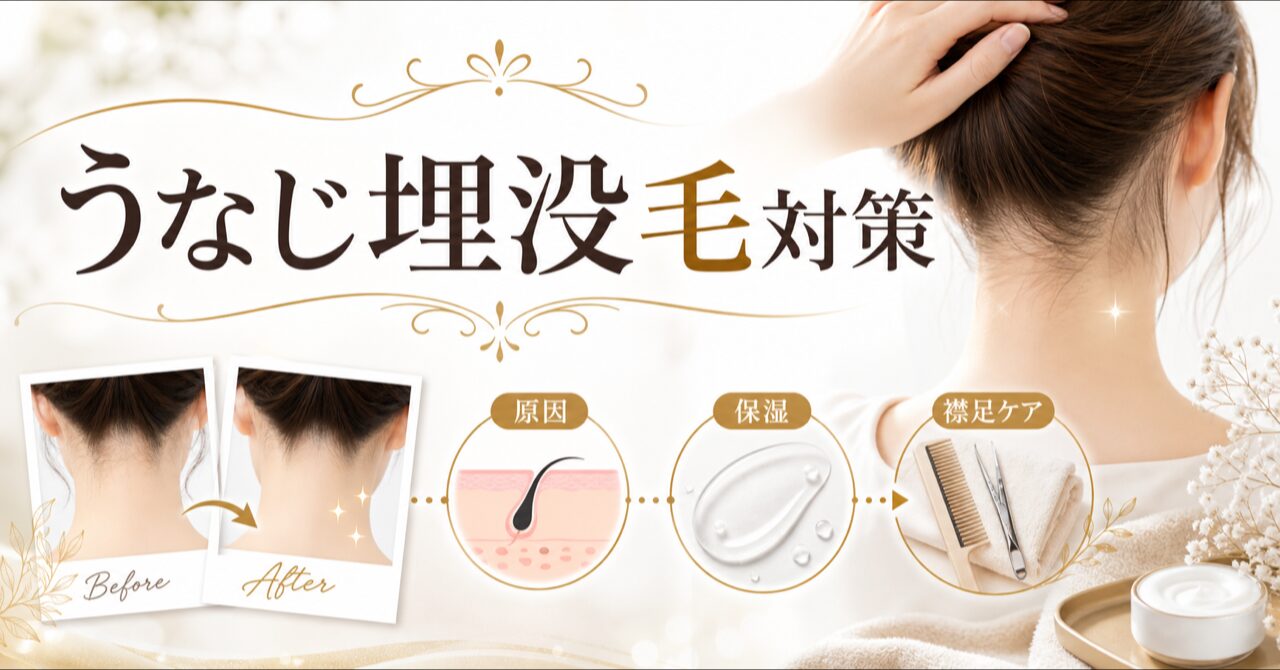 うなじの埋没毛の原因と対策!襟足ケアで美しい後ろ姿を作る方法のアイキャッチ