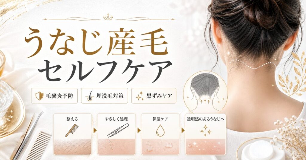 うなじの産毛抜きは危険信号！毛嚢炎・埋没毛・黒ずみを防ぐプロのケアのアイキャッチ