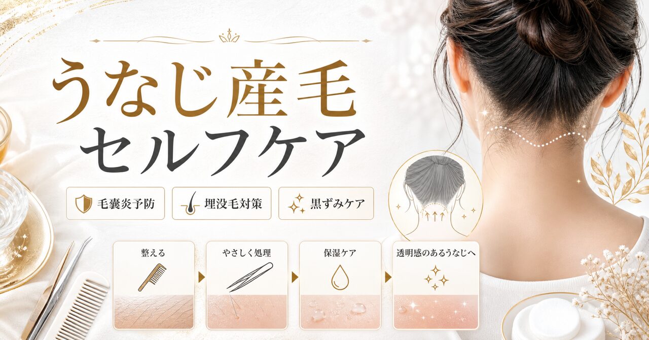 うなじの産毛抜きは危険信号!毛嚢炎・埋没毛・黒ずみを防ぐプロのケアのアイキャッチ