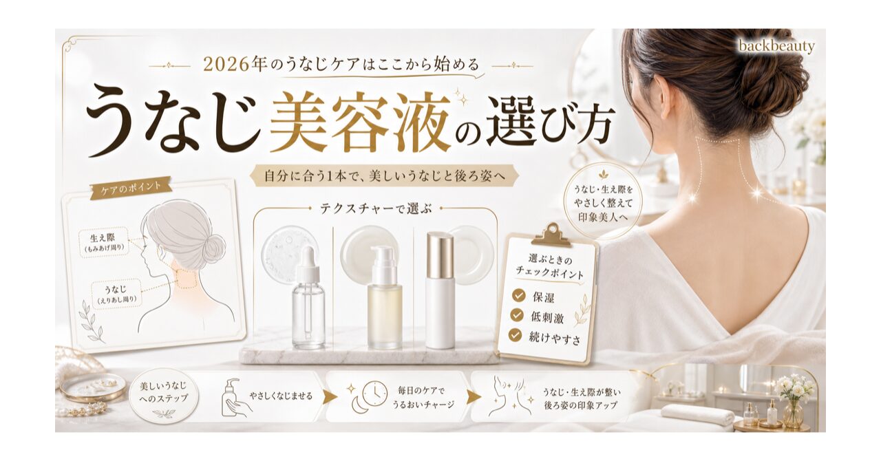 うなじ美容液おすすめランキング2026|襟足ケアに効く厳選アイテムと選び方のアイキャッチ