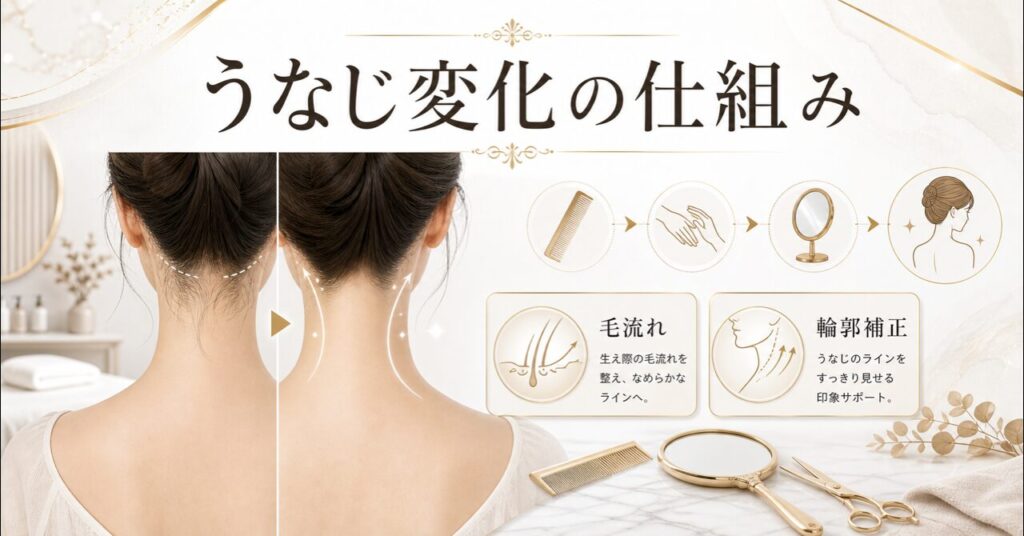 うなじ矯正1回の効果は？写真では伝わらない変化のメカニズムを専門店が解説のアイキャッチ