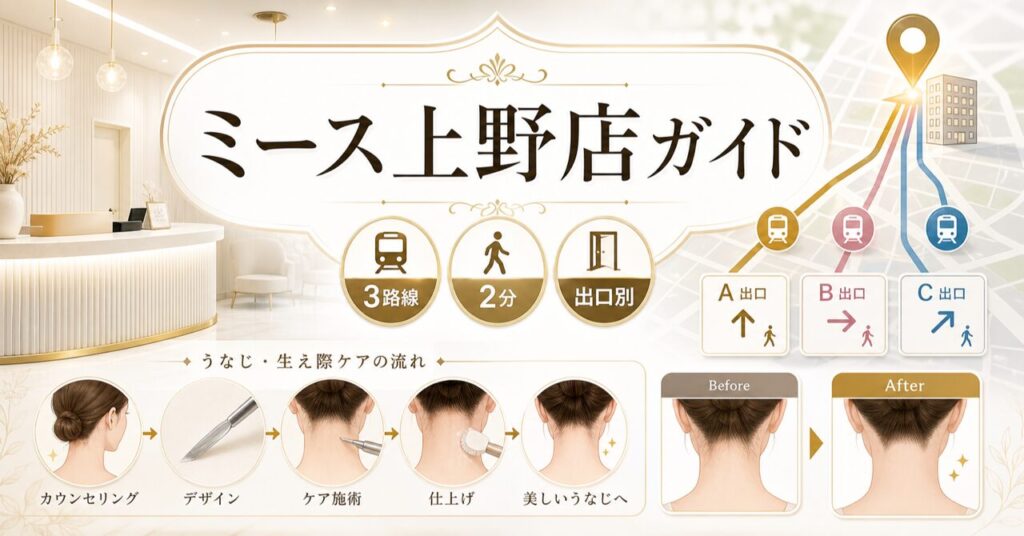 ミース上野店のアクセス・道順ガイド｜3路線2分の行き方を出口別に解説のアイキャッチ