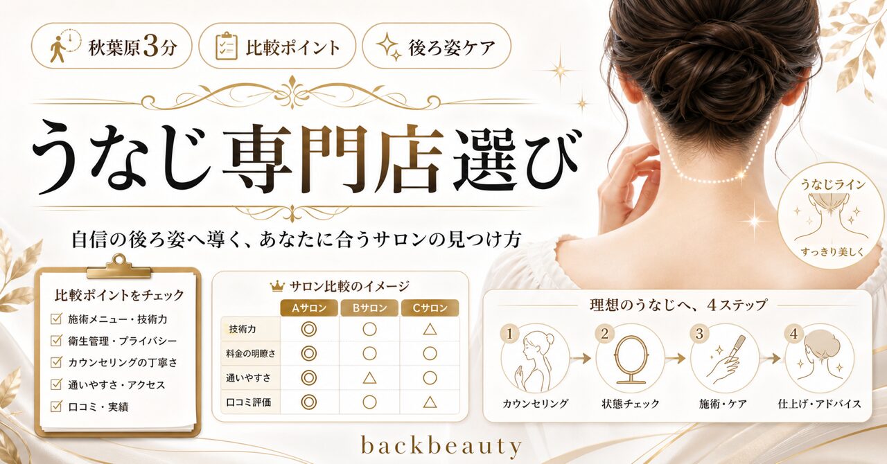 秋葉原から3分!【うなじ専門店】女性向け徹底比較|自信の後ろ姿へ導く選び方のアイキャッチ