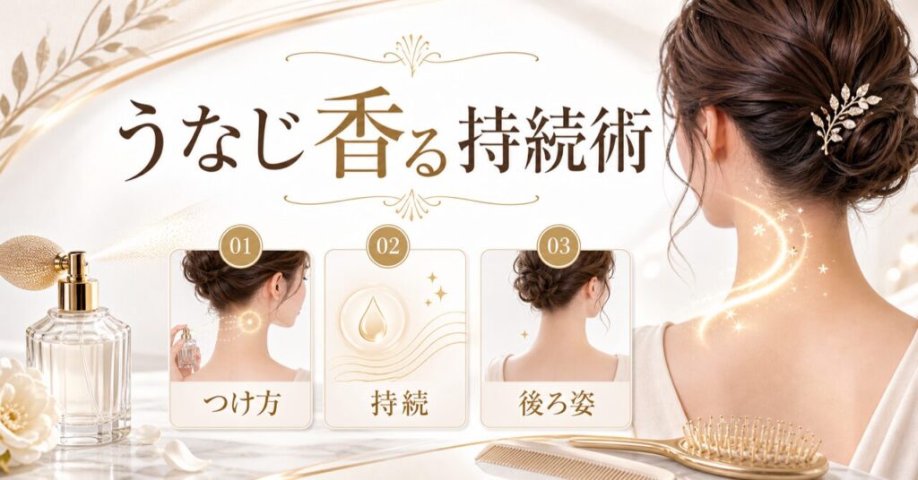 うなじ香水が「すぐ消える」を解決！後ろ姿まで香るプロのつけ方＆持続テクニック7選のアイキャッチ