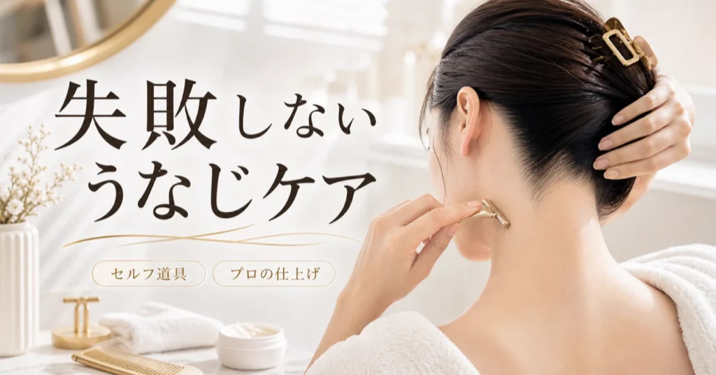 うなじシェービングをセルフで行う道具と方法｜失敗しないコツとプロの技のアイキャッチ