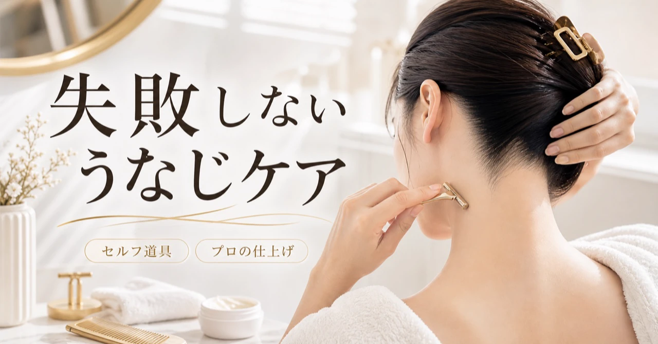 うなじシェービングをセルフで行う道具と方法｜失敗しないコツとプロの技のアイキャッチ
