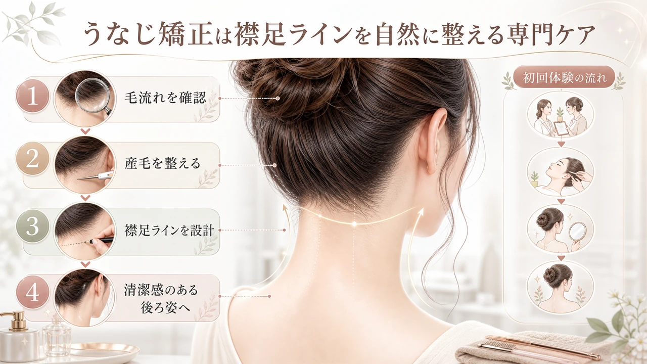 そもそも「うなじ矯正」とは? 上野ミースの専門技術を体験の図解