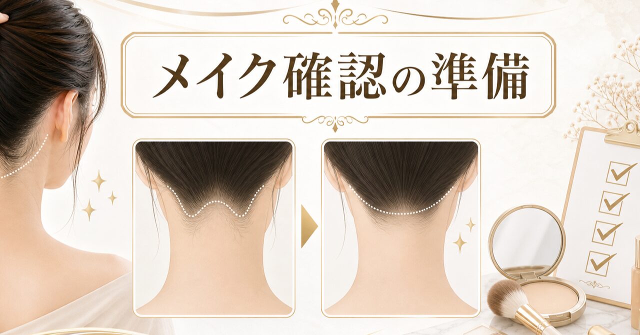 うなじ矯正前後のメイク注意点｜来店前に確認することのアイキャッチ