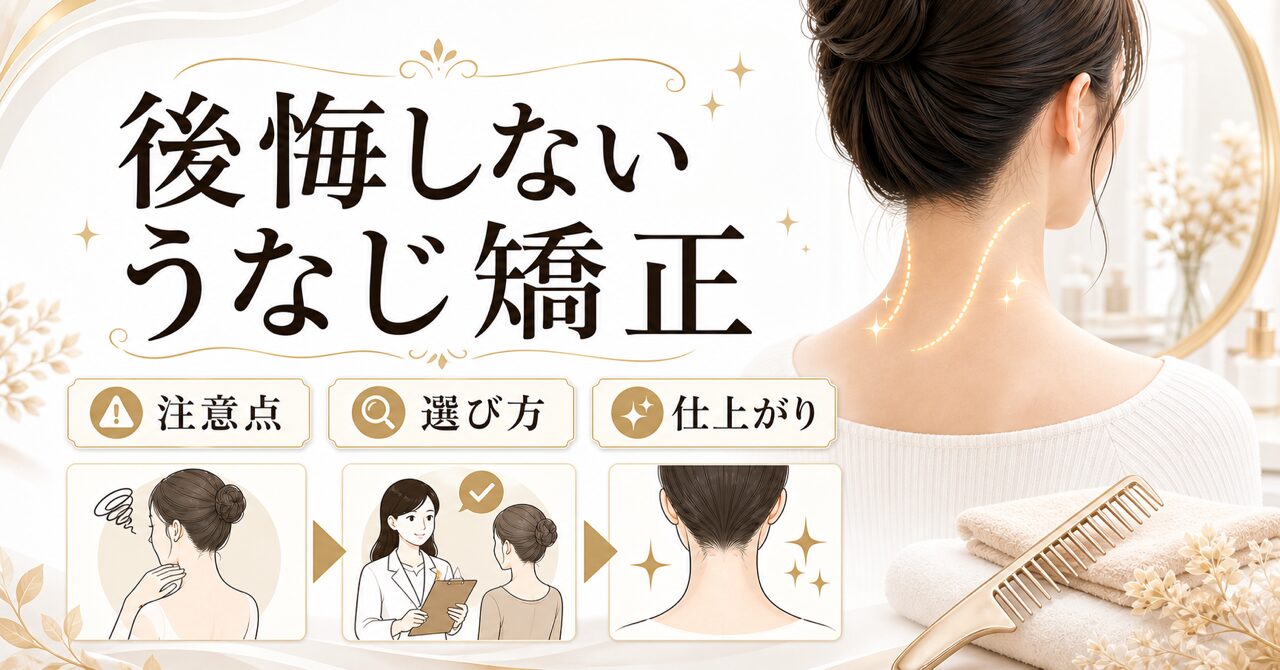 うなじ矯正のデメリットと注意点|後悔しないための全知識と専門店の選び方のアイキャッチ