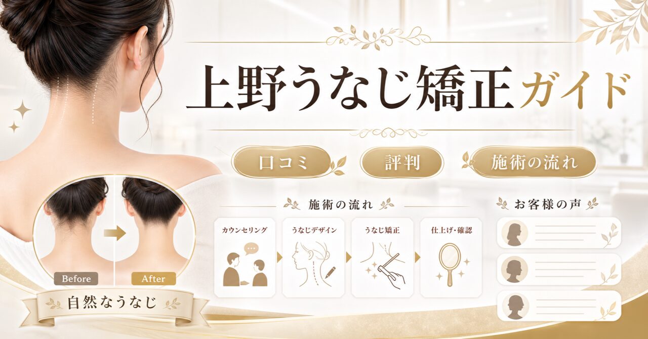 【上野】うなじ矯正の口コミ・評判を徹底解説|ミース上野店のリアルな声のアイキャッチ