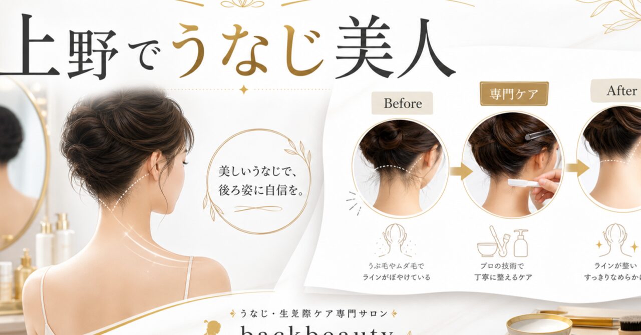 【上野エリア】うなじ矯正おすすめサロン決定版|後ろ姿に自信を持つなら専門店ミースへのアイキャッチ