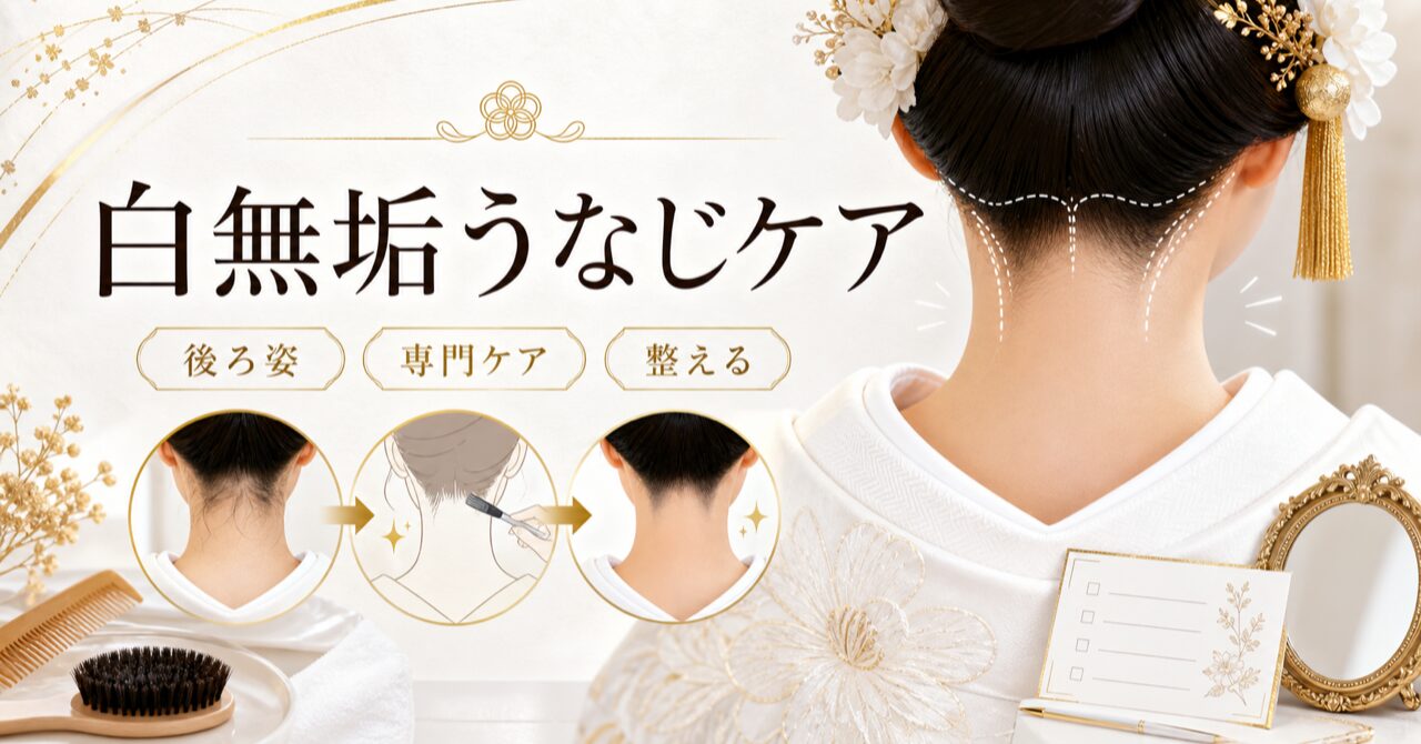 白無垢姿を格上げする「うなじアレンジ」|理想の後ろ姿を叶える専門ケアのアイキャッチ