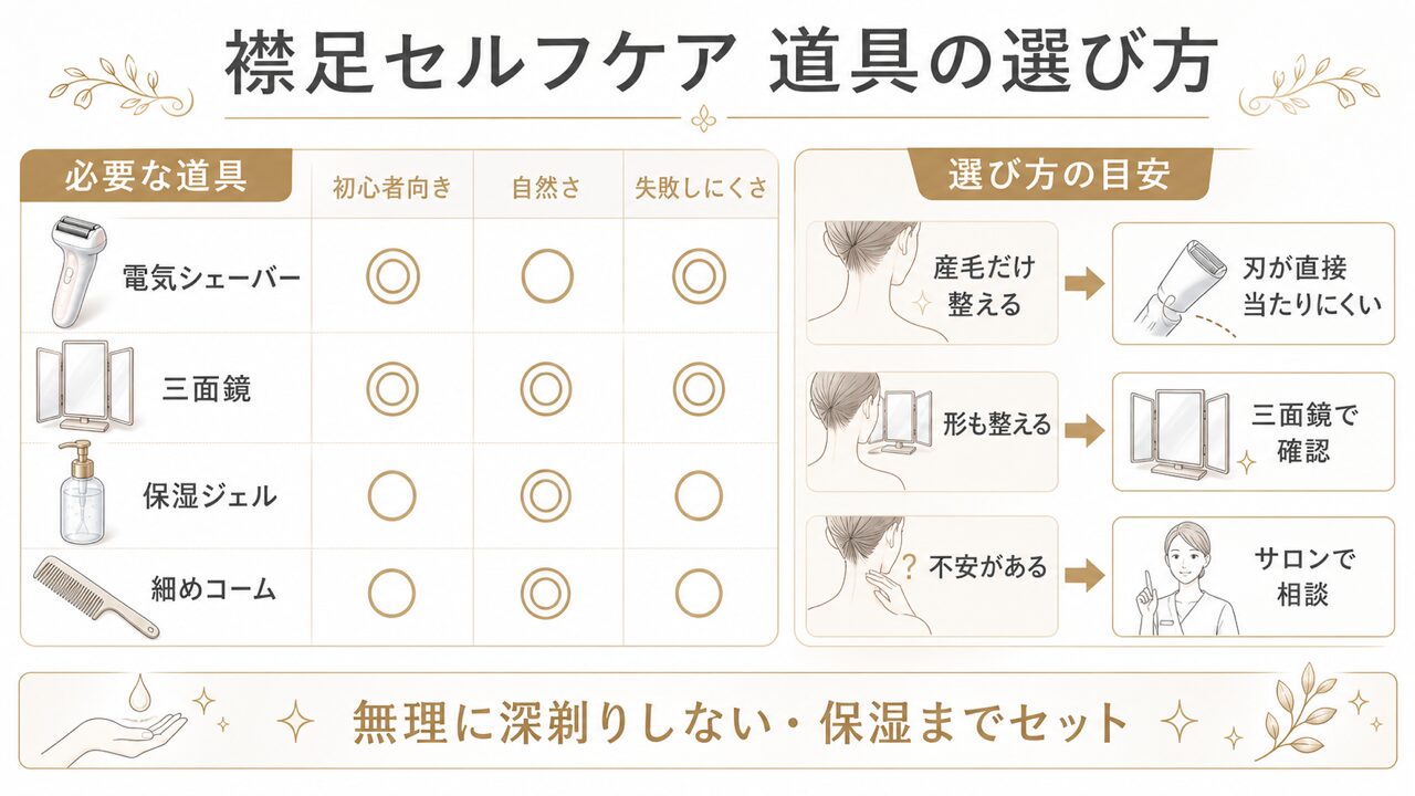 【自分でできる】襟足の自然な整え方|失敗しない産毛処理と理想の形づくりの要点を整理した図解
