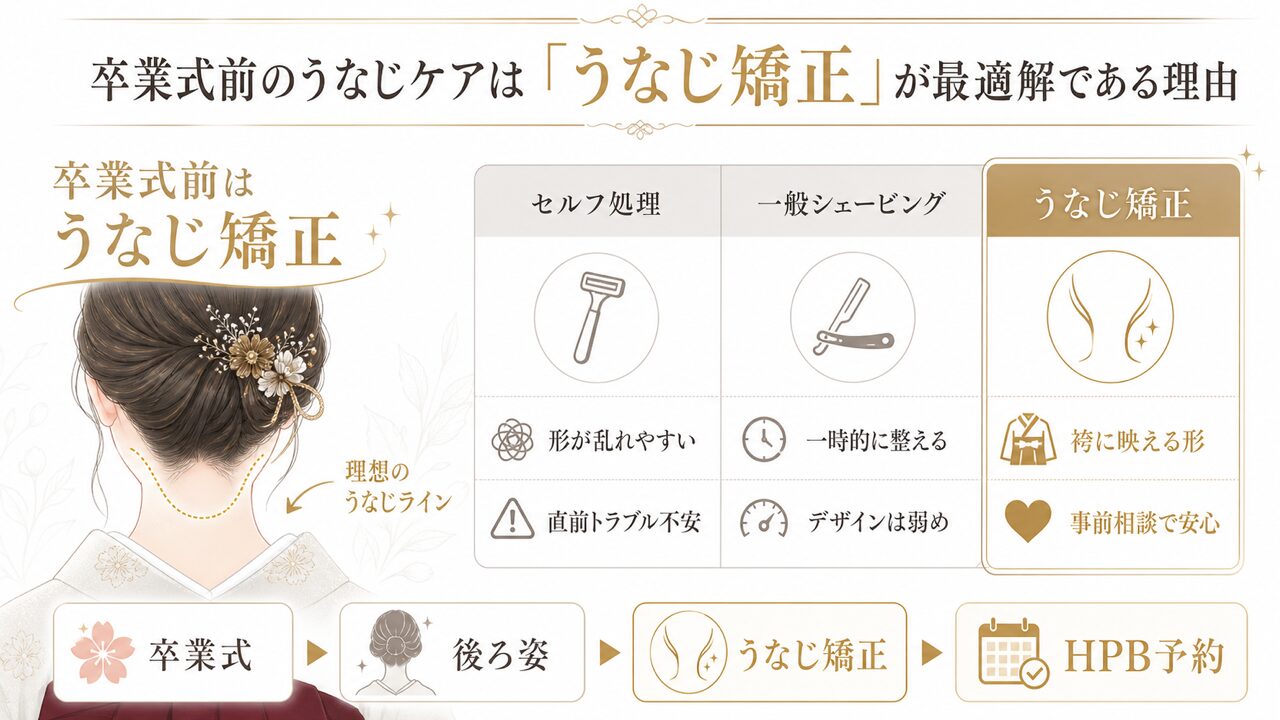 卒業式の袴に映える、うなじケア完全ガイド｜上野で叶える美しい後ろ姿の要点を整理した図解